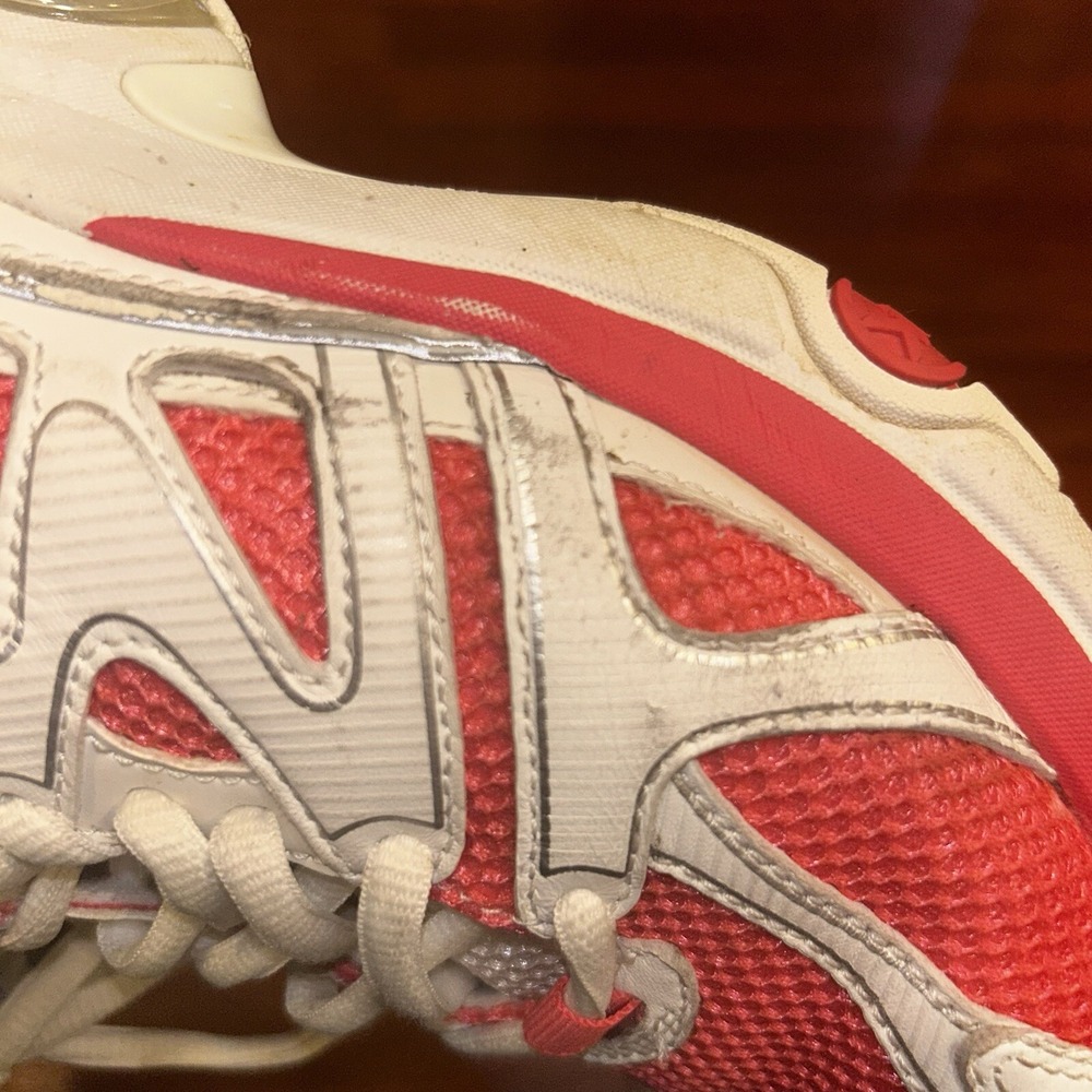 Michael Kors SG22L Womens Red White Leather Mesh Chunky Sneakers Size 8M - Picture 9 of 9